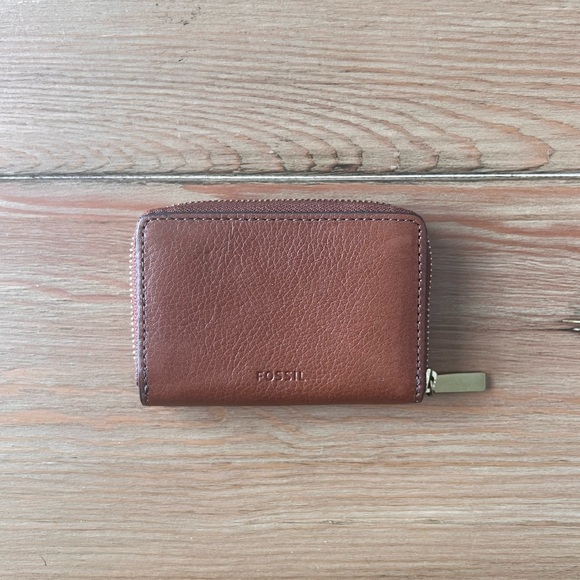 Fossil Handbags - Fossil Brown Mini Leather Wallet